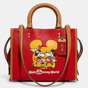 Disney X Coach Rogue 25 With Mickey Mouse And Minnie Mouse Motif